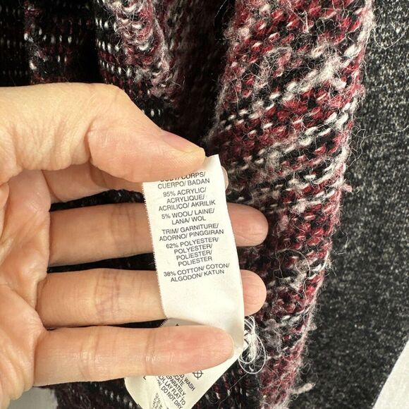 Lucky Lotus Lucky Brand Waterfall Wool Blend Knit Cardigan Sweater Womens M - Picture 11 of 13